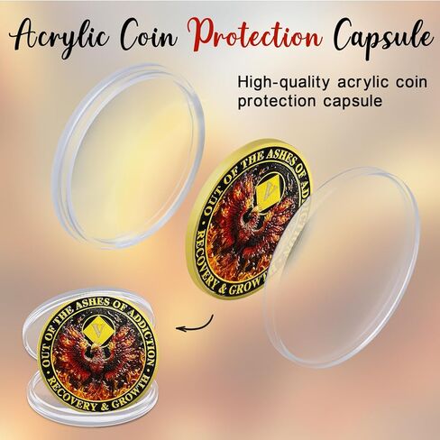 CHURYUML 6 Year NA Medallions Phoenix Recovery Chip Out of The Ashes of Addiction NA Sobriety Coin Narcotics Anonymous Gifts Sobriety Addiction Recovery Gifts Narcotics Anonymous Coin in Kuwait