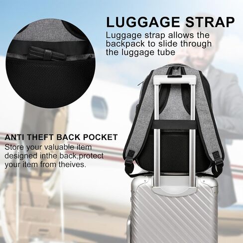 Backpack for Men, School Backpack for Teen Boys,15.6 inch Laptop Back Pack for High School and College Students with USB Charging Port, Computer Bookbag, Black in Kuwait