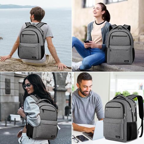 Backpack for Men, School Backpack for Teen Boys,15.6 inch Laptop Back Pack for High School and College Students with USB Charging Port, Computer Bookbag, Black in Kuwait