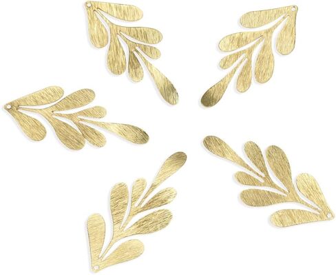 10pcs Adabele Tarnish Resistant 62mm Large 7-Petal Leaf Drop Pendant Gold Plated Brushed Brass Earring Findings for Jewelry Making BF-B6 in Kuwait