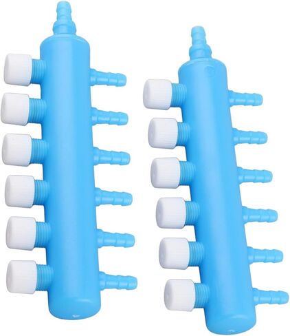 Fishtank Air Splitter, 2pcs Aquarium Air Flowing Control Lever Valve Pipe Distributor Aquarium Oxygen Pump Adapter Accessory Air Flow Splitter Pump Lever Control Valve for Aquarium Fish Tank(6 Way) in Kuwait