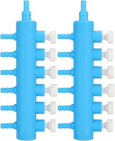 Fishtank Air Splitter, 2pcs Aquarium Air Flowing Control Lever Valve Pipe Distributor Aquarium Oxygen Pump Adapter Accessory Air Flow Splitter Pump Lever Control Valve for Aquarium Fish Tank(6 Way) in Kuwait