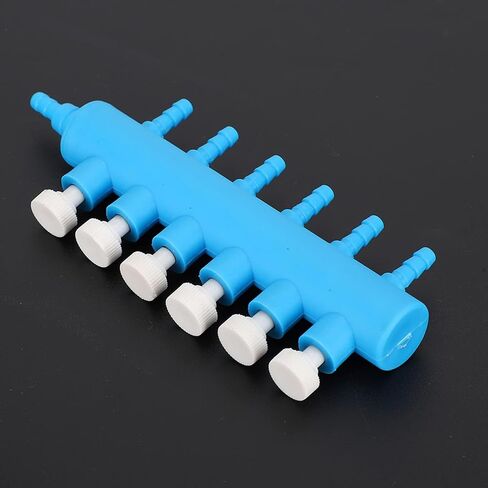Fishtank Air Splitter, 2pcs Aquarium Air Flowing Control Lever Valve Pipe Distributor Aquarium Oxygen Pump Adapter Accessory Air Flow Splitter Pump Lever Control Valve for Aquarium Fish Tank(6 Way) in Kuwait