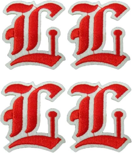 Gothic Sew On or Iron On Letters Old English Letters D Letter Patches Old English Letters Emblem Badge Applique Embroidered Patch 4 Pcs (Old English Letters D) in Saudi Arabia