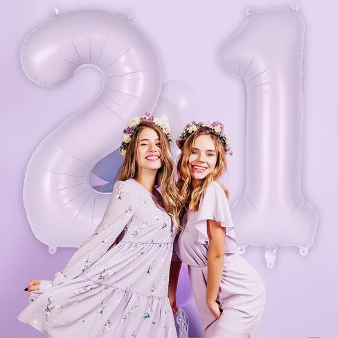 Light Purple Number 1 Balloon, 40 Inch Big Large Foil Helium Number Balloons, Giant Mylar 1 Balloon for 1st First Pastel Purple Birthday Party Decorations Supplies Anniversary in Kuwait