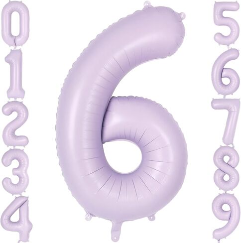 Light Purple Number 1 Balloon, 40 Inch Big Large Foil Helium Number Balloons, Giant Mylar 1 Balloon for 1st First Pastel Purple Birthday Party Decorations Supplies Anniversary in Kuwait