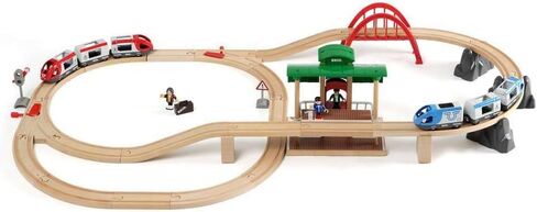 BRIO World - 33512 Travel Switching Set | Premium Wooden Train Toy Set with 42 Pieces & Accessories | Perfect for Children Ages 3 and Up | Compatible with All BRIO Railway Toys in Kuwait