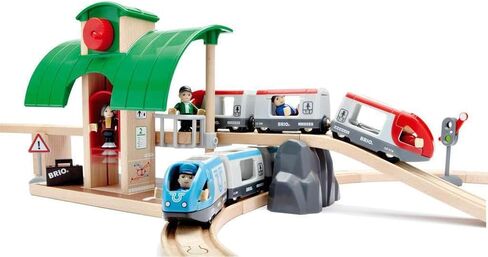 BRIO World - 33512 Travel Switching Set | Premium Wooden Train Toy Set with 42 Pieces & Accessories | Perfect for Children Ages 3 and Up | Compatible with All BRIO Railway Toys in Kuwait