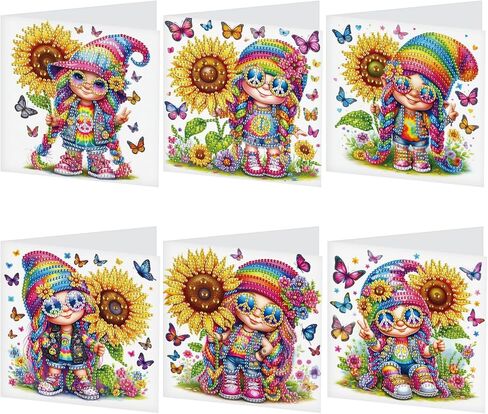 8 Packs Diamond Art Painting Greeting Card Kit Diamond Art Greeting Cards Special Shaped Diamond Painting Greeting Card Arts Crafts for Christmas Birthday Thanksgiving Day Holiday (Flowers 30x15cm) in Saudi Arabia