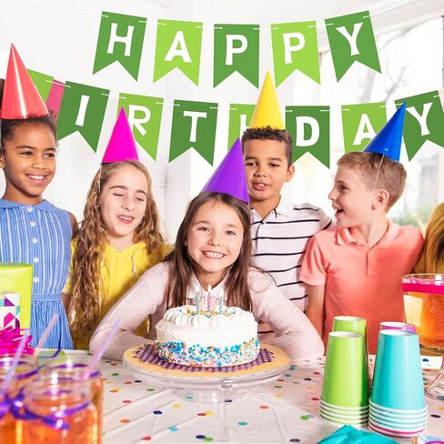 Orange Happy Birthday Banner Bunting Banner Sign, Birthday Garland Tea Party Decorations, Fall Halloween Thanksgiving Birthday Party Supplies for Kids and Adults in Kuwait
