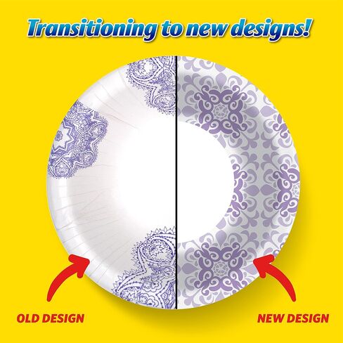 Glad Paper Bowls With Purple Victorian Design, 20Count | Disposable Paper Bowls for Parties & Picnics In Victorian Print | Microwave Safe Disposable Purple & White Bowls in Saudi Arabia