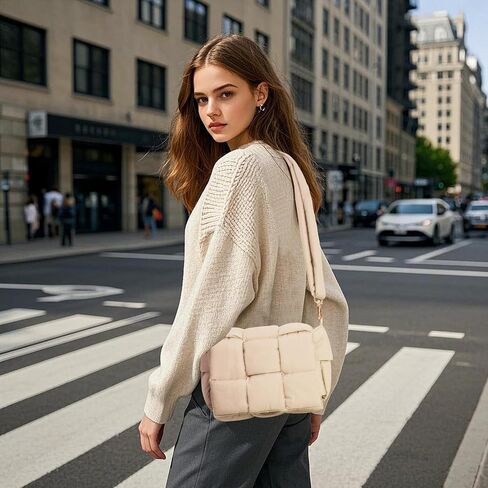 NAARIIAN Puffer shoulder bag Nylon padded woven handbag designer crossbody dupes women down purse in Kuwait