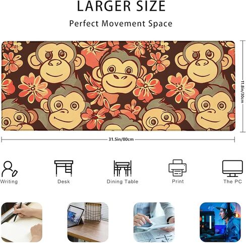 Cute Boba Tea Gaming Mouse Pad Gifts 31.5" x 11.8", Non-Slip Rubber Base MousePads for Computers Laptop School Office Home Accessories Decor, Mouse Pad, Keyboard Desk Mat in Saudi Arabia