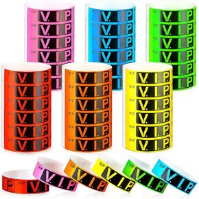 Teling 600 Pcs VIP Wristbands for Events Waterproof VIP Paper Wristbands VIP Bracelets Bands Lightweight Events Bracelets for Party Club Parks Concerts