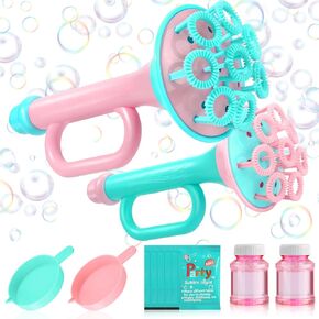 Bubble Blower Wand للأطفال من العمر 3-8 سنوات: Bubble Trumpet Outdoor Toys for Kids Bubble Twirler No Spill Bubbles 6-8 Ageens Beverncy Hift Sensory Bubble Horn Toy for Kids Age 4-8