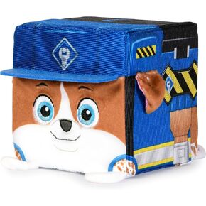 Rubble & Crew Stuffed Animals, Rubble, 4-Inch Cube-Shaped Plush Toy for Kids Ages 3 and Up