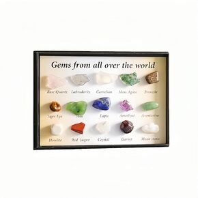 Doll House Mini Gems Fluorite, Tiger's Eye, Rose Quartz, Amethyst & More for Dollhouse Decoration.