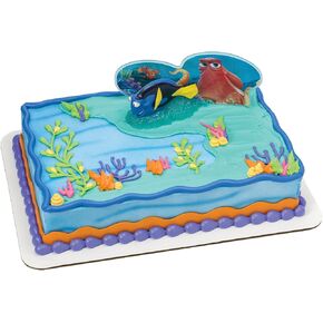 DecoSet® Disney and Pixar Finding Dory Fintastic Adventures Cake Topper, 2-Piece Cake Decoration, Includes Dory Figurine that Squirts Water, Nemo and Hank