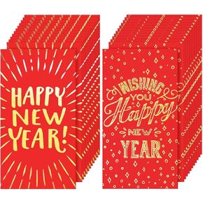 Sabary 24 Pcs Chinese New Year Red Envelopes, Red Pocket Envelopes, Chinese Red Packets Hong Bao Gift Money Envelopes Lucky Money Envelopes 2025 for New Year Spring Festival, 3.54 x 6.5 Inch