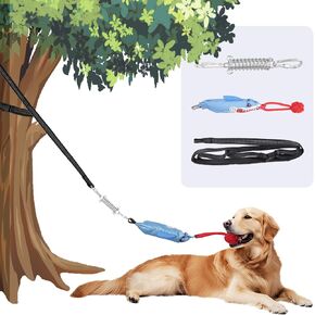 لعبة Tug of War Dog للحيوانات الأليفة التي ترغب في مضغها ، مع بار محمّل الربيع ومقبض الراحة ولعب الكلاب المتينة ولعب الكلاب الداخلية/الخارجية