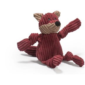 HuggleHounds Knottie Plush Dog Toy - Dog Stuffed Animal Toy, Puppy Toys, Squeaky Dog Toy for Small, Medium & Large Dogs, Durable Plush to Keep Them Busy - Sly Fox, Small