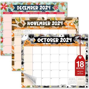 Hadley Designs Doodle Large Wall Calendar 2024-2025-Monthly 2024-2025 Wall Calendar, 2025 Calendar Wall Hanging, Wall Calendar 2024-25 Large