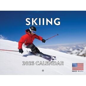 Skiing Calendar 2025 Monthly Wall Calender 12 Month | American Made In The USA