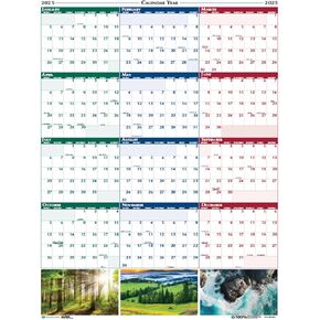 2025 House of Doolittle Earthscapes 24-inch x 37-inch Yearly Dry Erase Wall Calendar, Reversible (393-25)