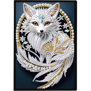 DCIDBEI Diamond Painting Notebooks A5 Blank Painting by Numbers Adults Diary Diamond Art Notebooks Craft Set Diamond Painting Beginners Gifts Journal Book Sketchbook Fox Dream Catcher Journal