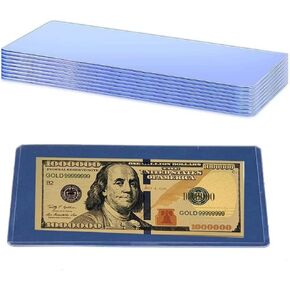 12 PCS Bill Clear Holders Currency PVC Holder Transparent Bill Top-Load Sleeves Currency Display Holder for Bills
