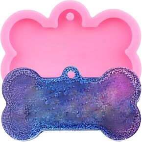 Dog Bone Silicone Mold Dog Bone Keychain Molds Dog Tag Epoxy Resin Molds for DIY Jewelry Making Pendant Necklace Decoration Craft