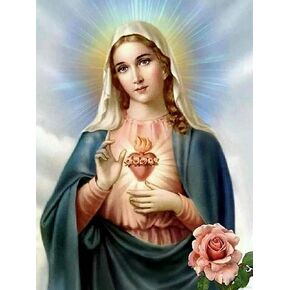 5D Diamond Painting Kits Religious Full Drill Round Beads Diamond Art Virgin Mary Goddess Gems Stone Cross Stitch DIY Diamond Painting by Number Kits Wall Decoration 12x16 Inch