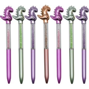 Maydahui 24 PCS Dinosaur perpant pen قابلة للانتر السحب بلينغ أقلام الكريستال Quicks و Pen الحبر الأسود لحفل مكتب المدرسة in Kuwait