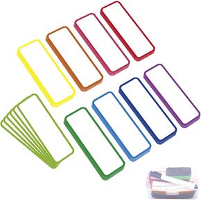 27 Pcs Magnetic Name Tags,Magnetic Labels,Dry Erase Magnets,3" x 1.1" Magnetic Name Tags for Classroom,9 Color Dry Erase Magnetic Labels,Reusable Strips for Classroom,Magnetic Labels for Classroom