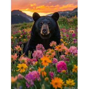 VAIIEYO Diamond Art Kits for Adults Bear, Diamond Painting Animal, Paint with Round Full Drill Crystal Rhinestone Diamonds Gem Art for Home Wall Decoration Gift 12X16 Inch-20