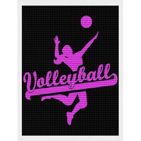 5D DIY Diamond Painting Volleyball 5D Diamond Art Kit Full Drill for Home Wall Decor 12x16 inch