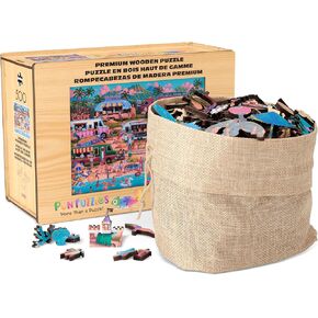 Buffalo Games - Hawaiian Food Truck Festival Wood Puzzle - Whimsy Cut Jigsaw Pieces - 500 Piece Jigsaw Puzzle - Ages 14 and Up