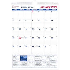 Brownline® 2025 Monthly Wall Calendar, 12 Months, January to December, Twin-Wire Binding, 8" x 11" (C171101-25) in Kuwait