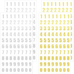 4 Sheets Glitter Number Stickers Gold and Silver 0-9 Number Stickers Small Self Adhesive Sparkle Number Sticker Mini Graduation Cap Stickers for DIY Arts Craft Gift Scrapbooks Decoration 320Pcs