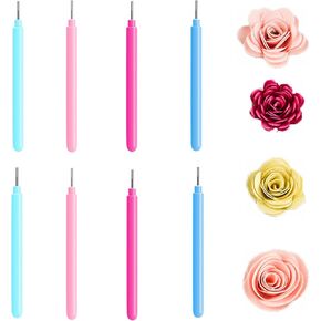 Briartw 4 Colors 8 Pieces Paper Quilling Tools Rolling Curling Quilling Needle Pen for Quilling Paper Strips 3D Flowers-Making Scrapbooking Craft Cardmaking Stencil Quilling Supplies