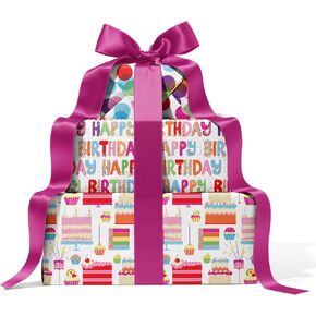 GIVEWRAP® The Gift Wrap that Gives to Charity. 6 Sheets 19.68 x 27.5 inches Gift Wrapping Paper Cherry Blossom Bundle, Rolled NOT Folded, so No Creases! Eco-friendly for Kids Women Men Father's Day Mother's Day Wedding Bridal Baby Showers Birthday Christm