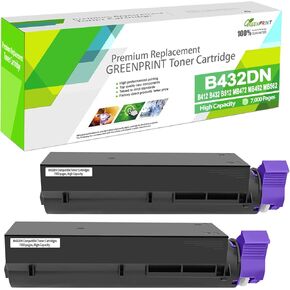 2 Packs 45807105 Compatible Toner Cartridges B412 B432 B512 MB472 MB492 MB562 Black 7000 Pages High Capacity for OKI Okidata Printer B412DN B432DN B512DN MB472W MB472DNW MB492DN MB562W MB562DNW