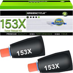 greencycle 153X Compatible Black Toner Reload Kit Replacement for HP W1530X for Laserjet Tank 2504dw, Laserjet Tank MFP 2604sdw 1504 1504w 2504 1604 1604w 2604 2604dw 2606 2606dw (2PC)