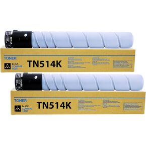 Compatible TN514 TN514K TN-514 TN324 TN326 TN512 TN513 TN515 TN516 A9E8130 Toner Cartridge Compatible for Konica Minolta Bizhub C458 C558 C658 (28,000 Pages, Black, 2 Pack )