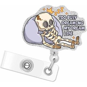 Radiology You Pose We Expose Badge Reel, Funny Halloween Skeleton Badge Reels Retractable, ID Clip Name Tag Card Gift for Nurses Doctors X-Ray Orthopedics MD Alligator Clip