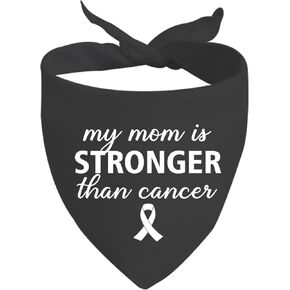 JXGZSO 1 Piece My Mom Is Stronger Than Cancer Dog Bandana Cancer Awareness Gift Cancer Warrior Gift (Stronger Than Cancer D)