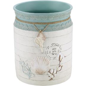 Avanti Linens - Wastebasket, Decorative Trash Can for Home or Office, Farmhouse Chic Home Decor (Farmhouse Shell Collection)