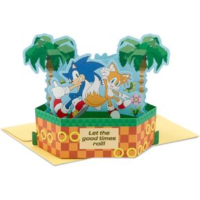 Hallmark Paper Wonder Sonic the Hedgehog Pop Up Card (Let the Good Times Roll) for Birthdays, Graduation, Congratulations