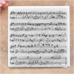 Kwan Crafts Musical Note Background Clear Stamps for Card Making Decoration and DIY Scrapbooking