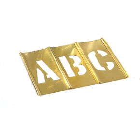 Stencil Set-Letter 6" Brass 33Pcs.